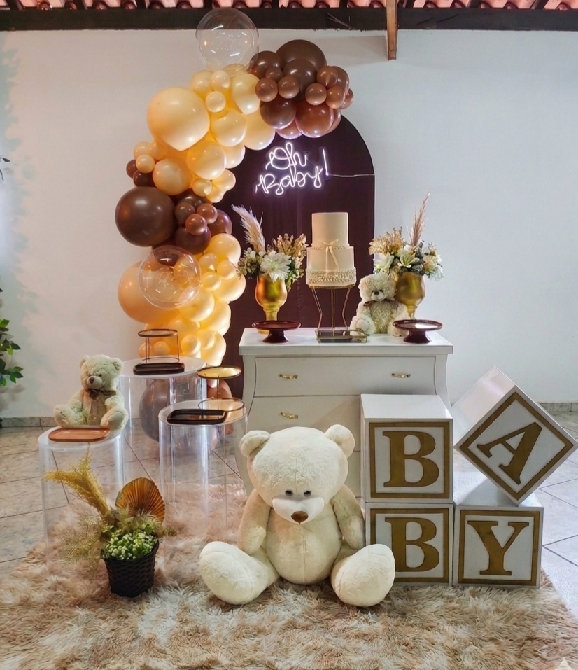 Chá Bebê Marrom - Art's Camila's Decorações 