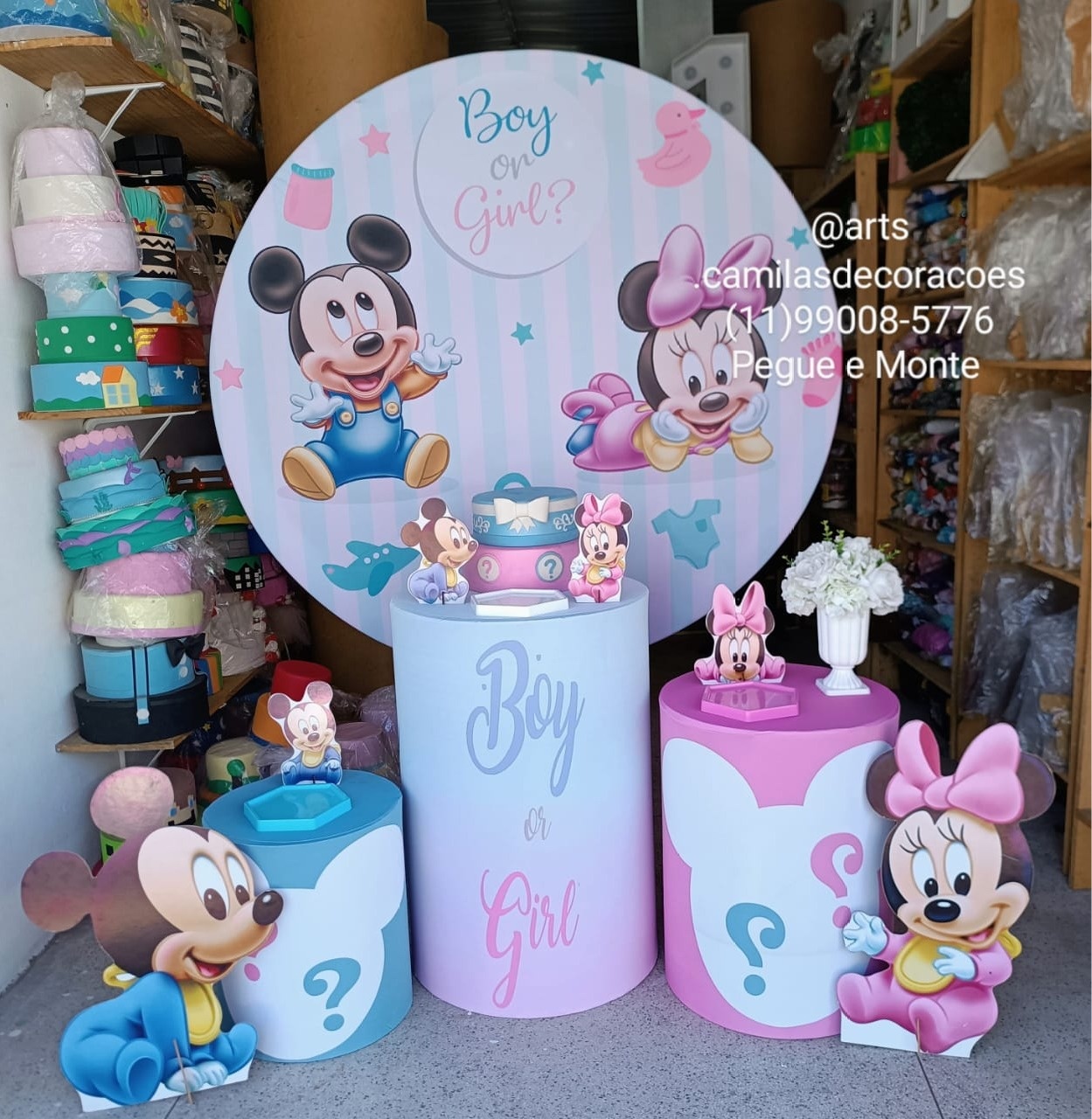 Chá Revelação Mickey E Minnie  - Art's Camila's Decorações 