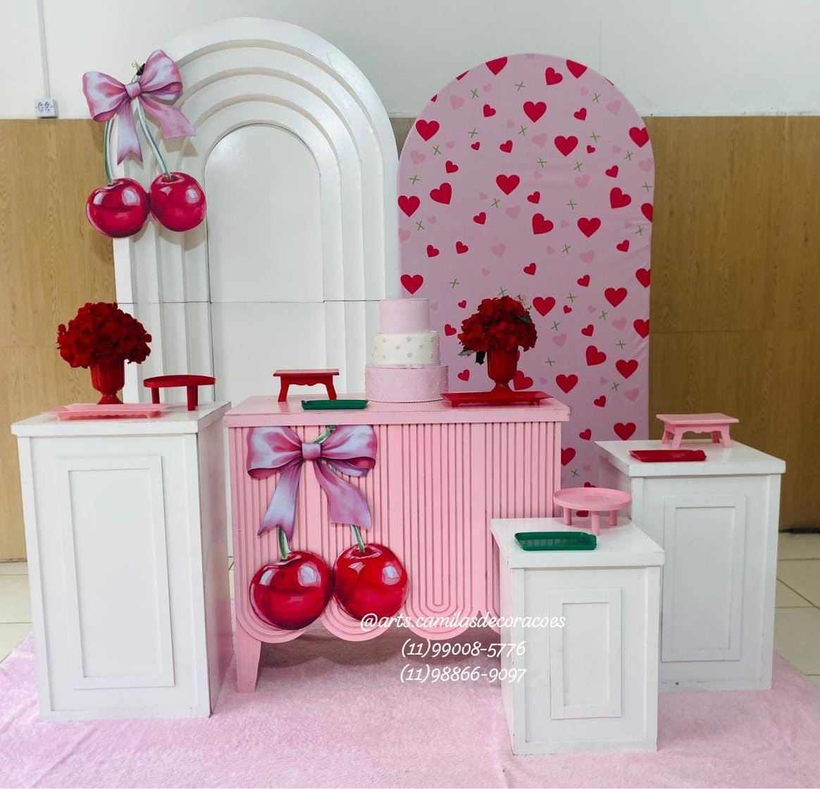 Cereja Painel 3D - Art's Camila's Decorações 