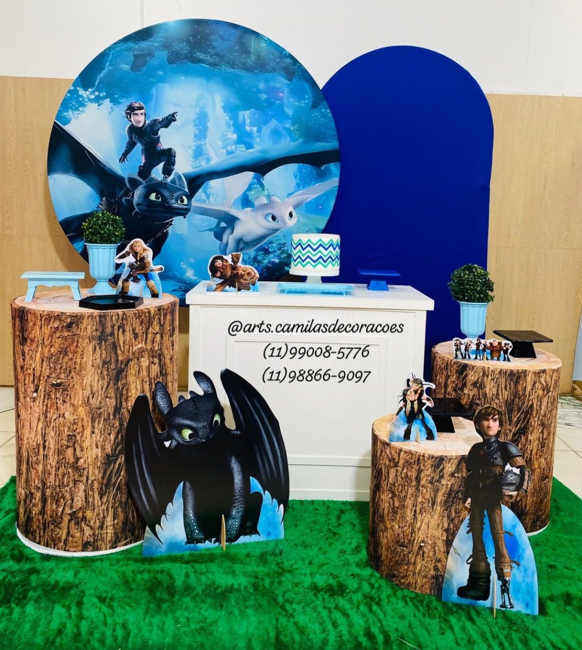 Como Treinar Seu Dragão Mesa + Romano  - Art's Camila's Decorações 
