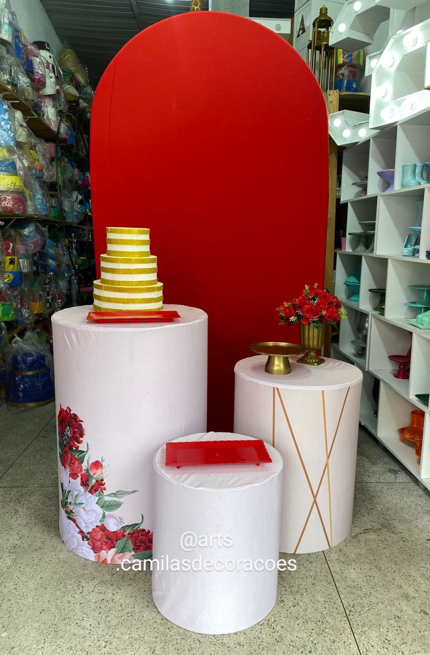 Floral Vermelho Romano  - Art's Camila's Decorações 