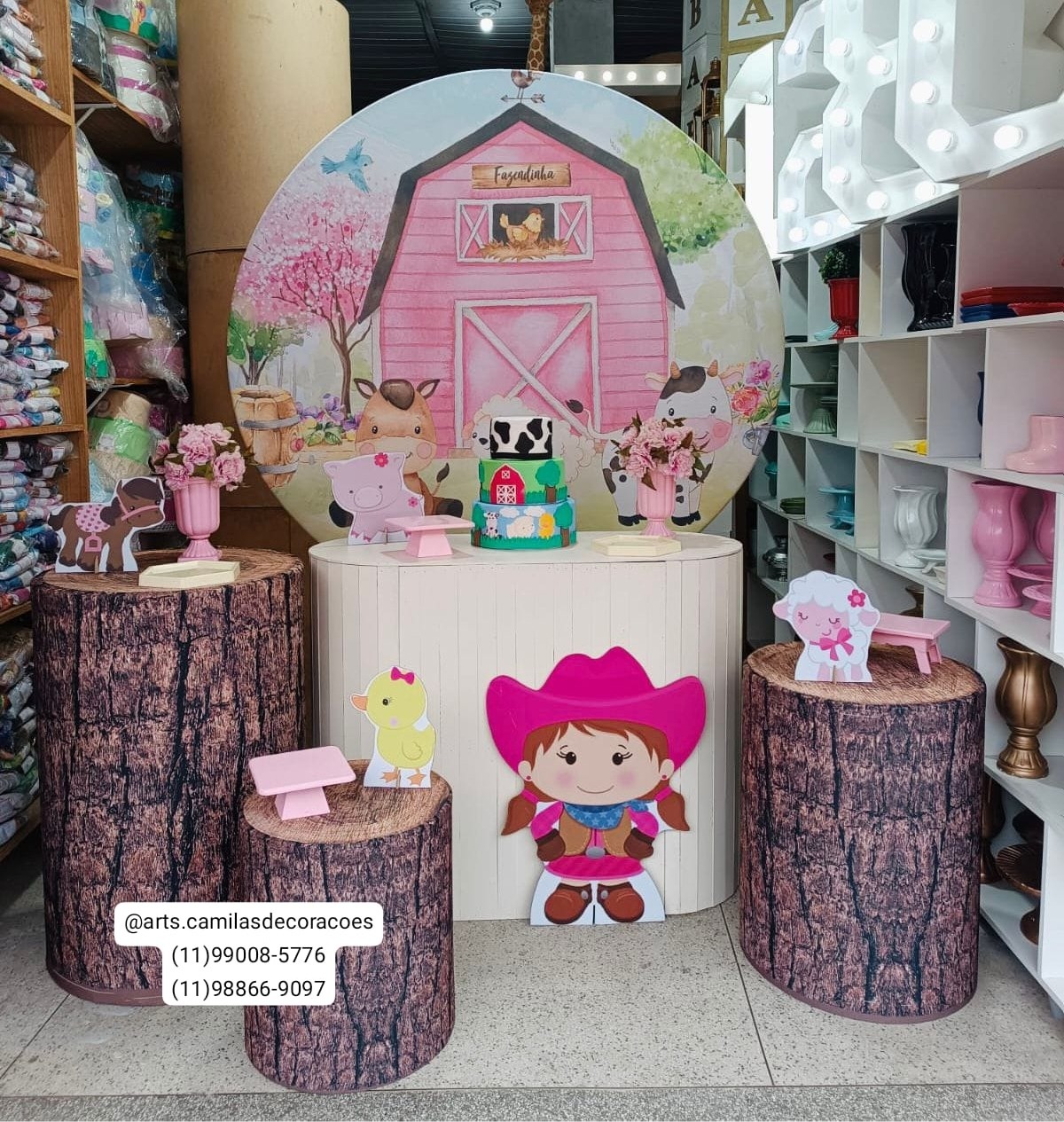 Fazendinha Menina Mesa - Art's Camila's Decorações 