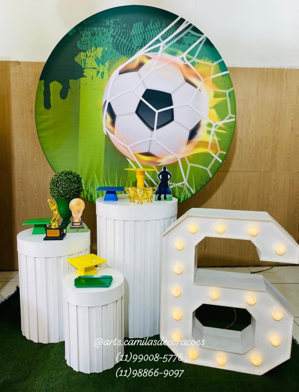 Futebol/ Cilindros Ripados - Art's Camila's Decorações 