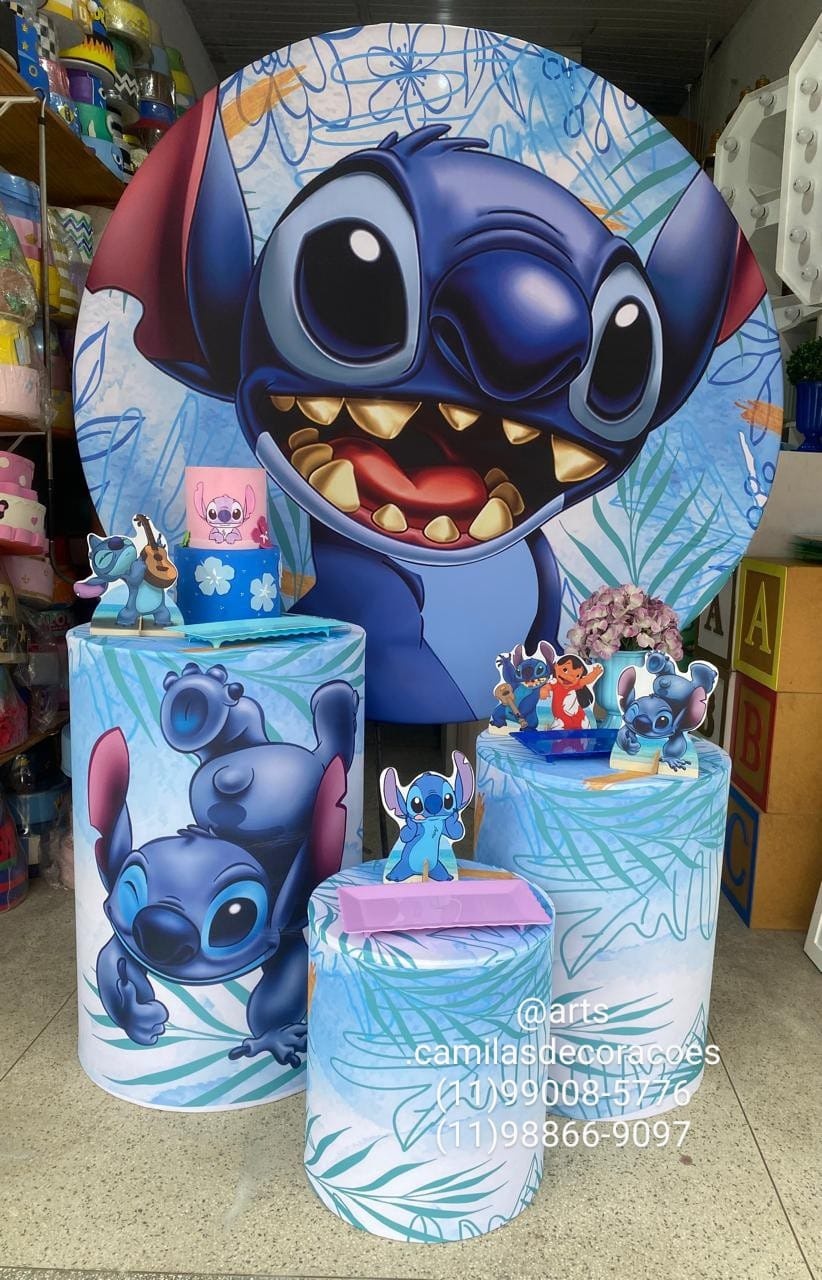 Stitch Azul  - Art's Camila's Decorações 