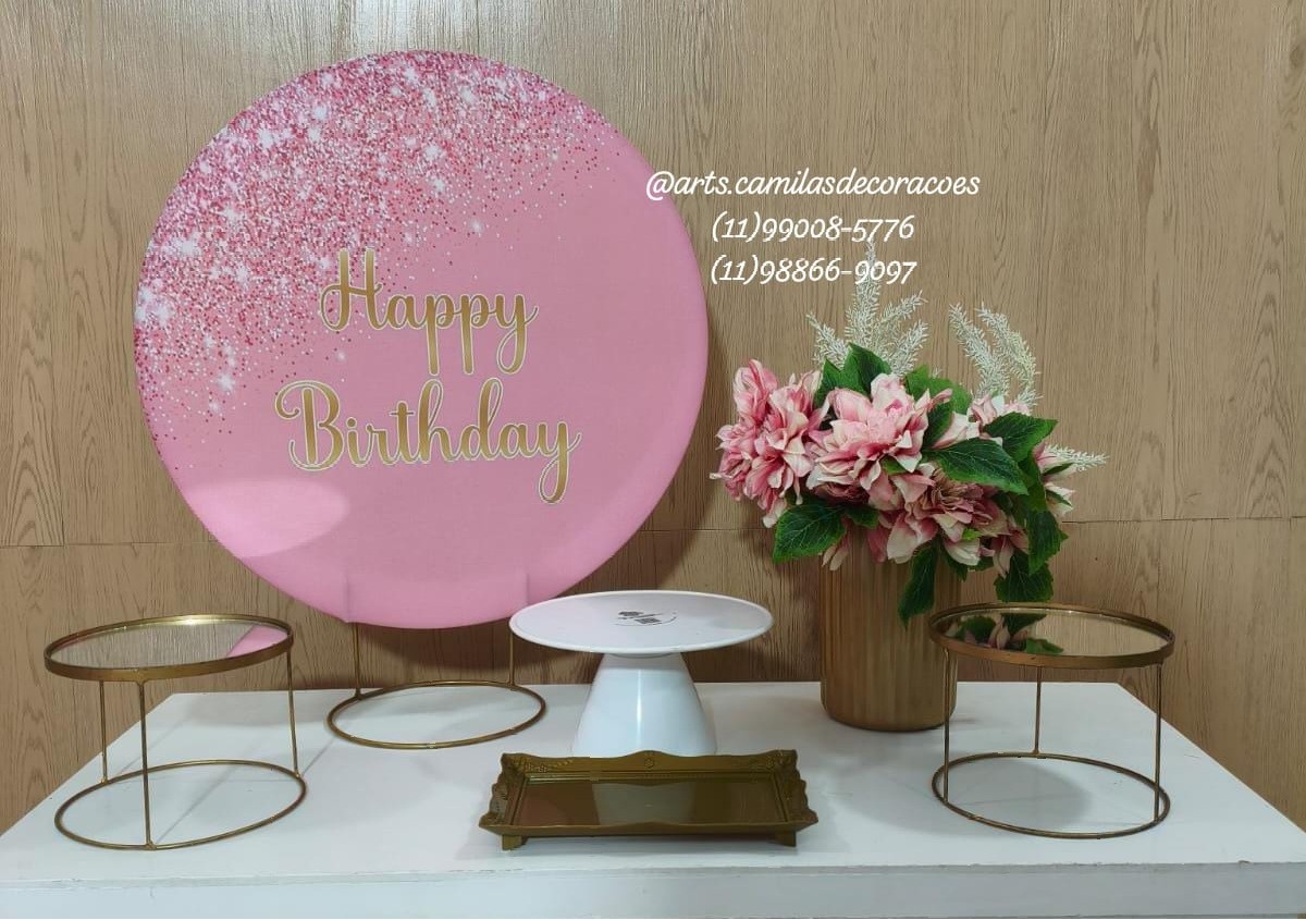 Festa Na Mesa Happy Birthday Rosa - Art's Camila's Decorações 