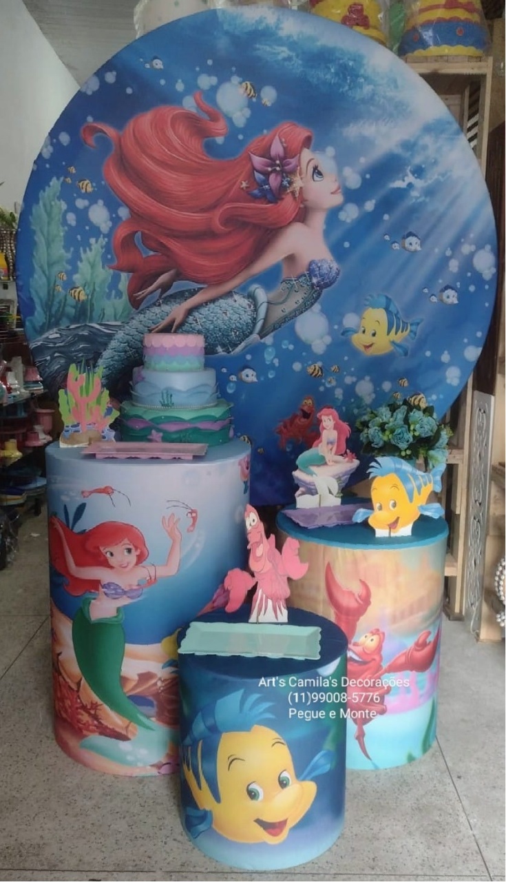 Ariel/ Pequena Sereia  - Art's Camila's Decorações 
