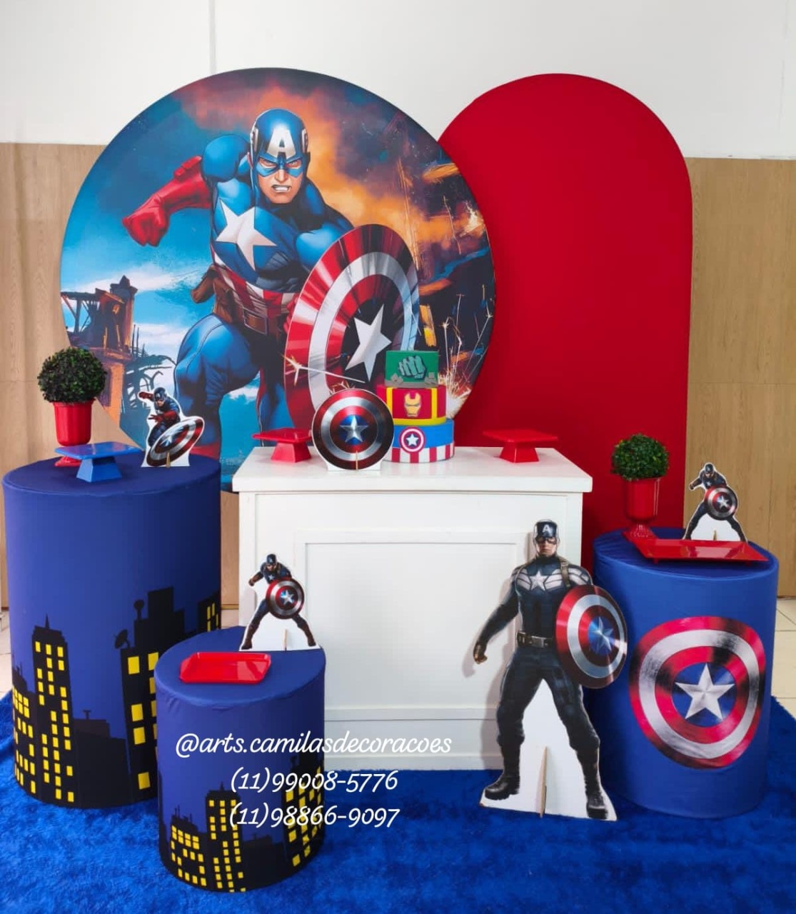 Capitão América Mesa + Romano  - Art's Camila's Decorações 