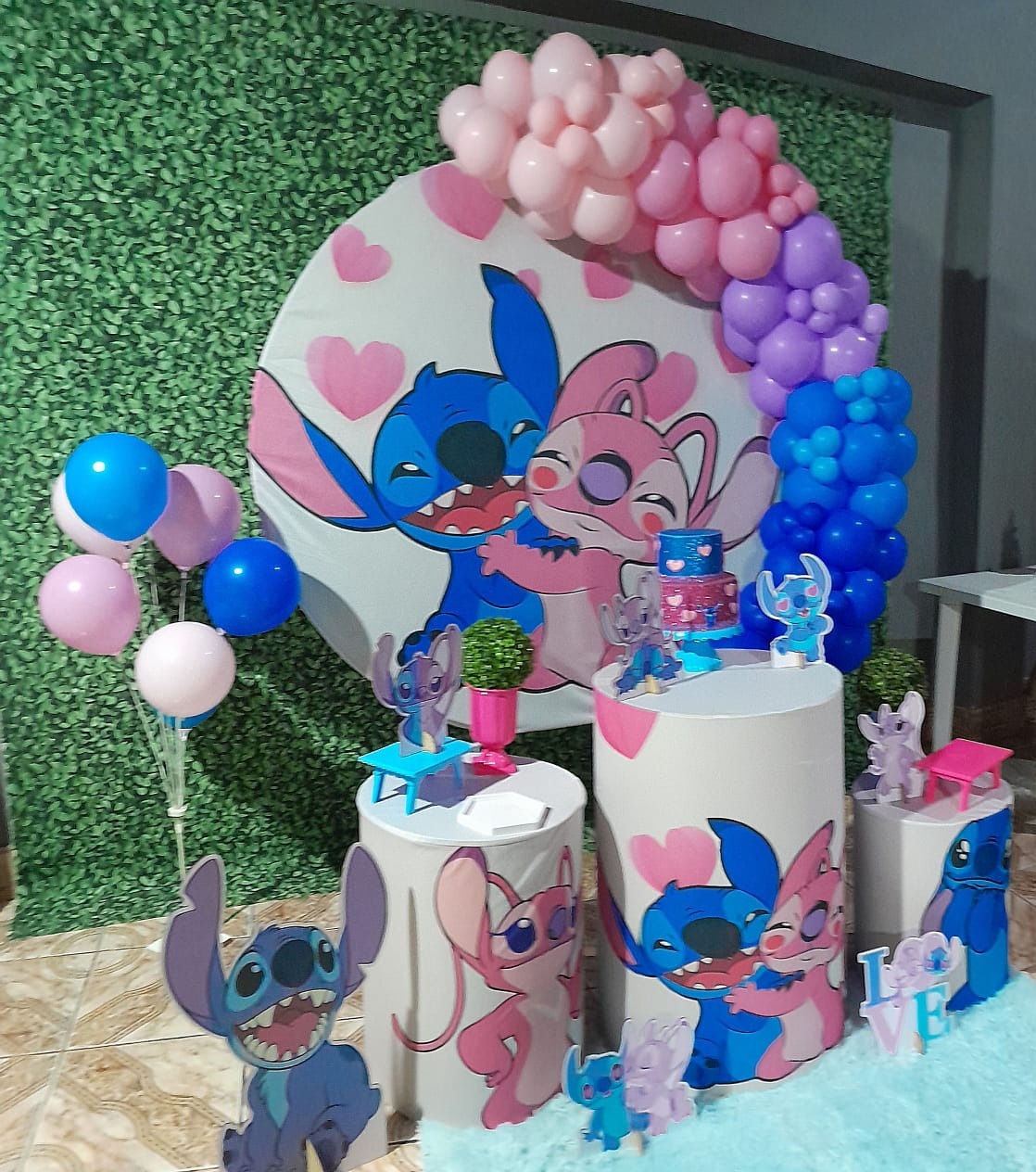 Angel & Stitch Kit Slim + Arco de Balão  - Up Festas 