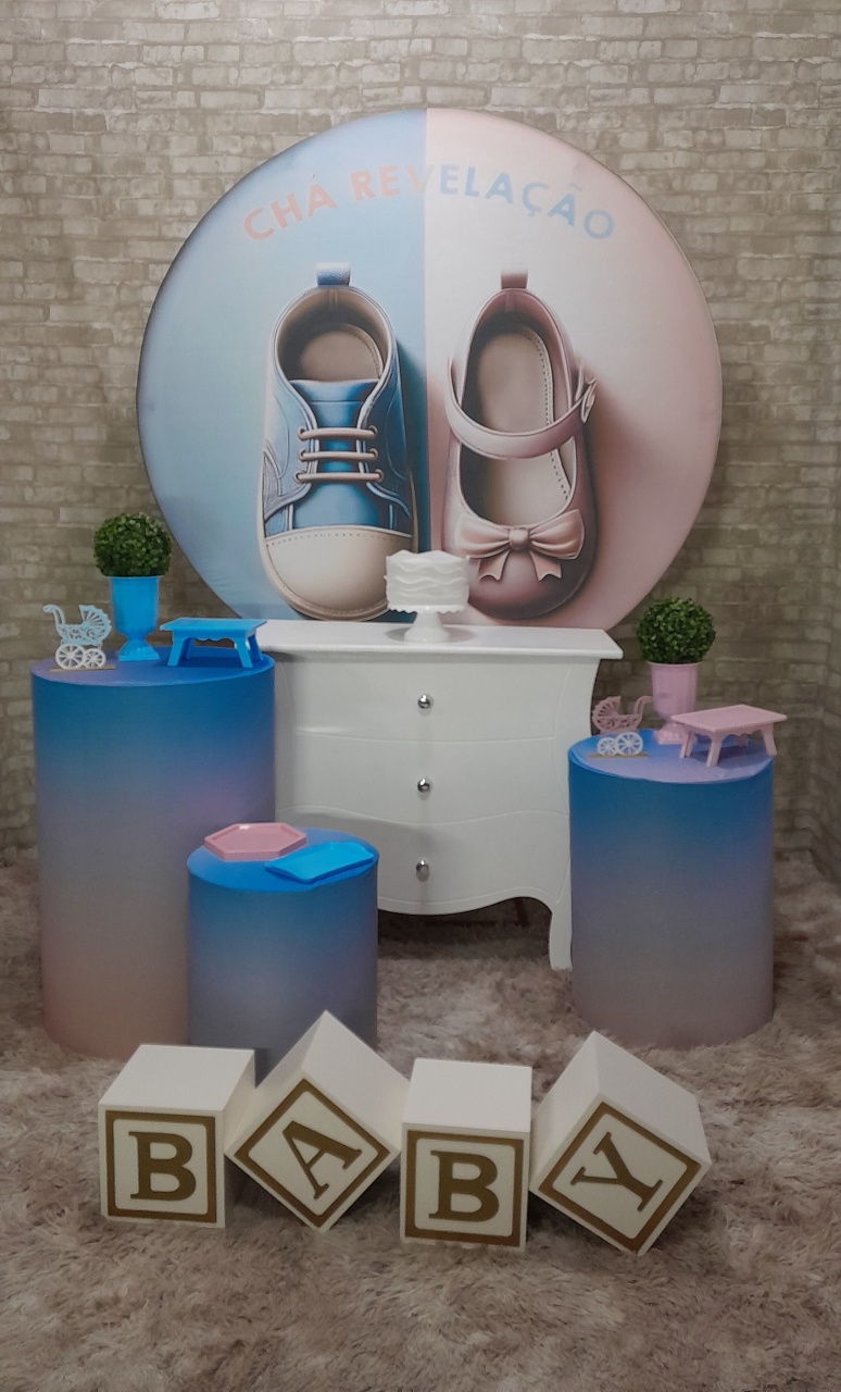 Chá Revelação Sapatinhos Kit Prata - Up Festas 