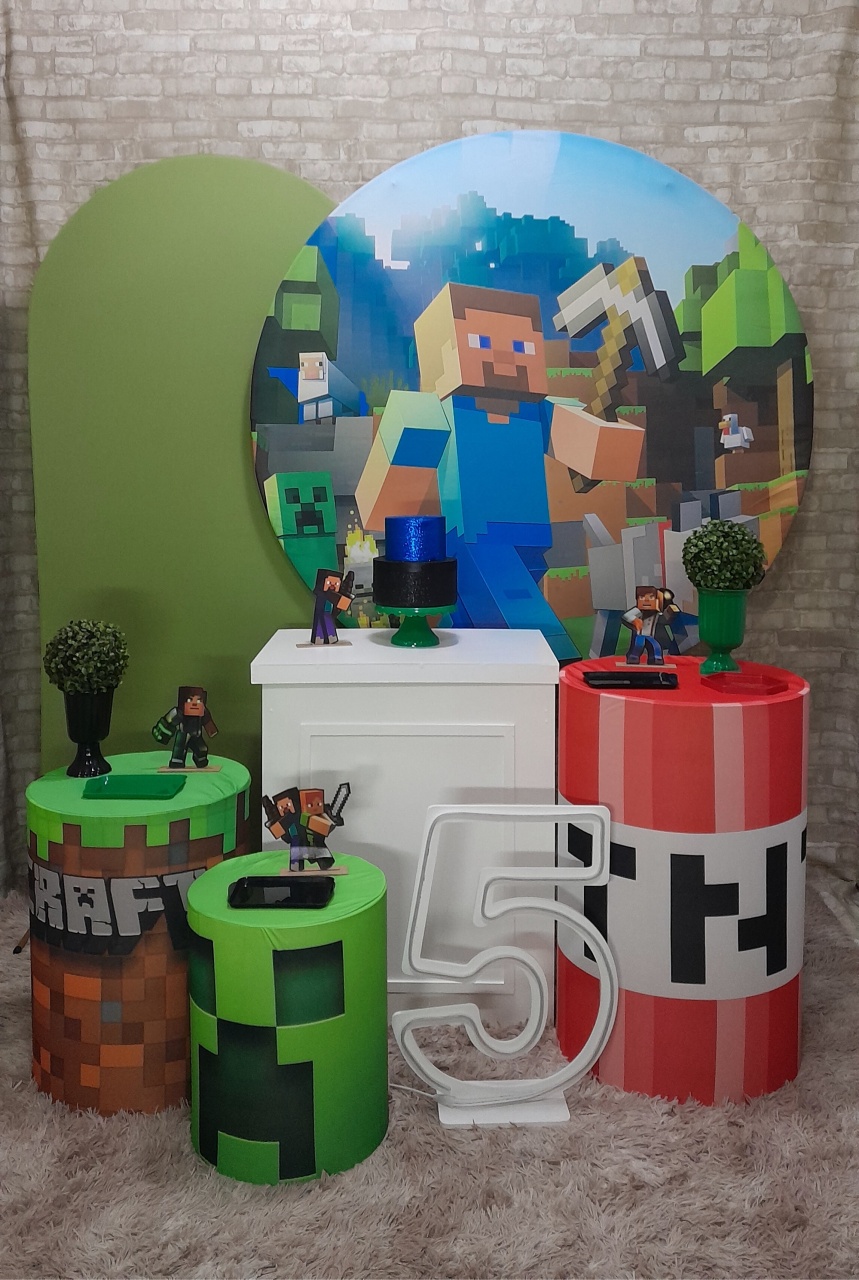 Minecraft Kit Ouro Mod 2 C/ Adicional Número  - Up Festas 