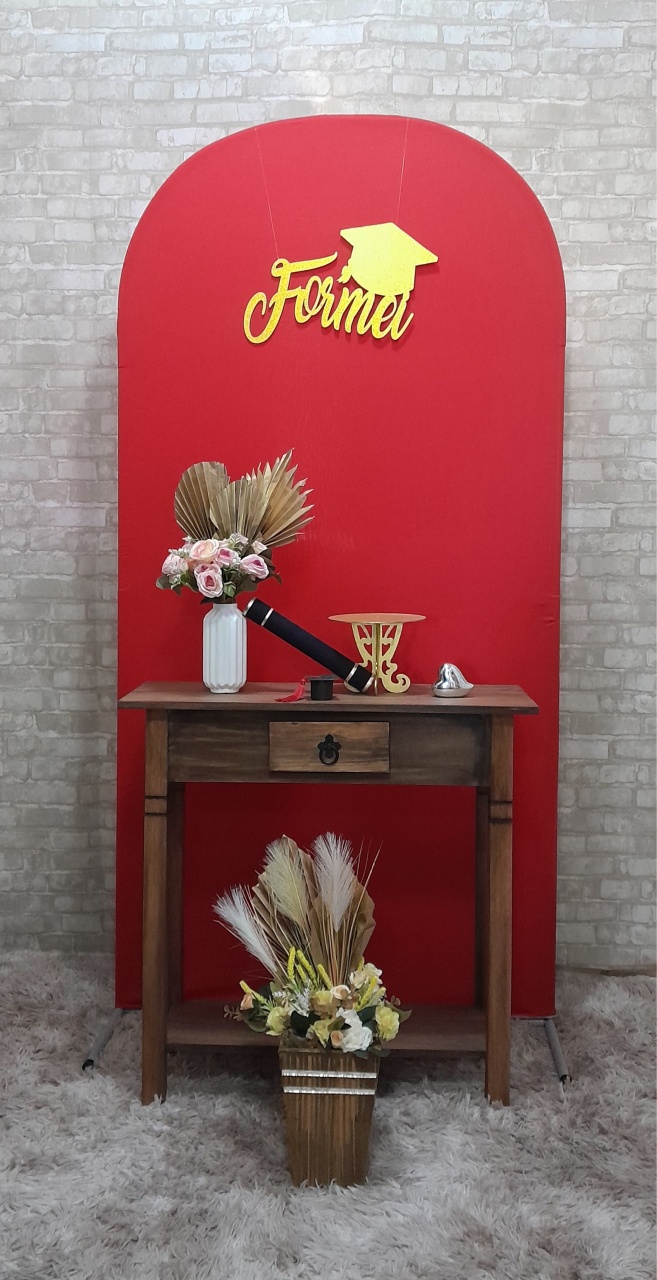Formatura Vermelho Mesa Rustica - Up Festas 