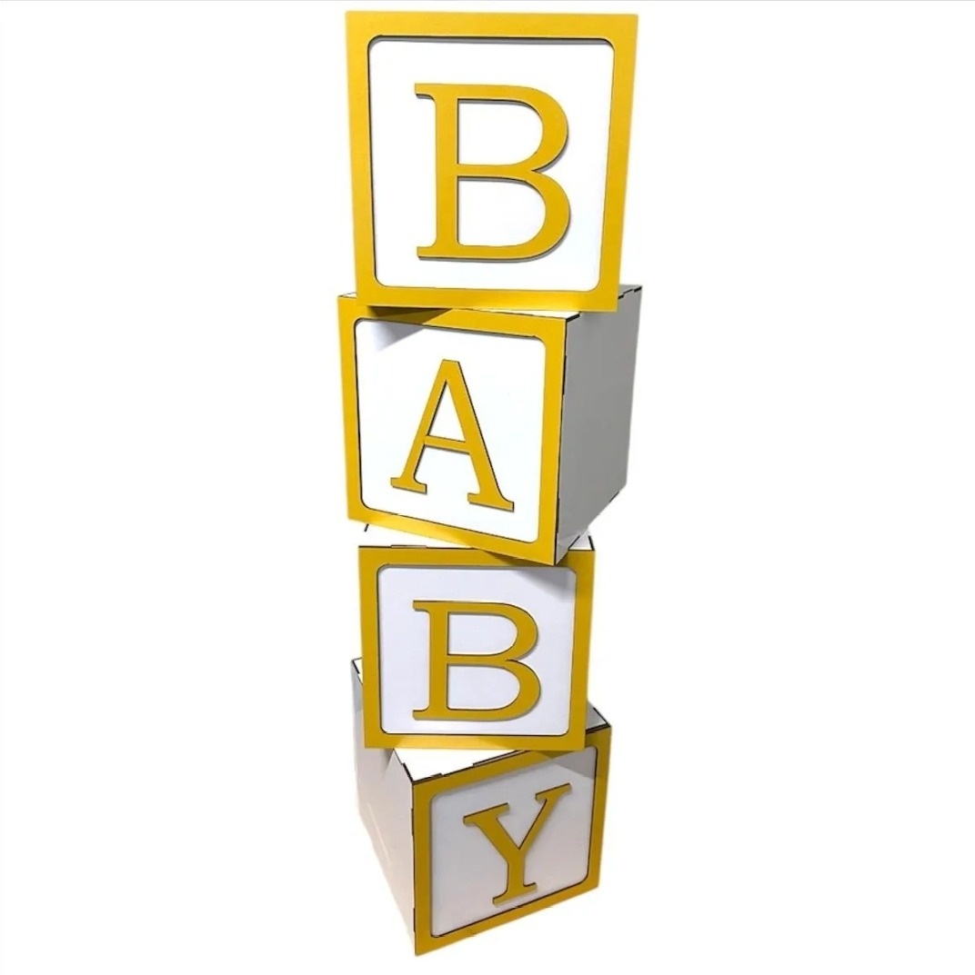 Cubos Baby Nude/Dourado - Up Festas 