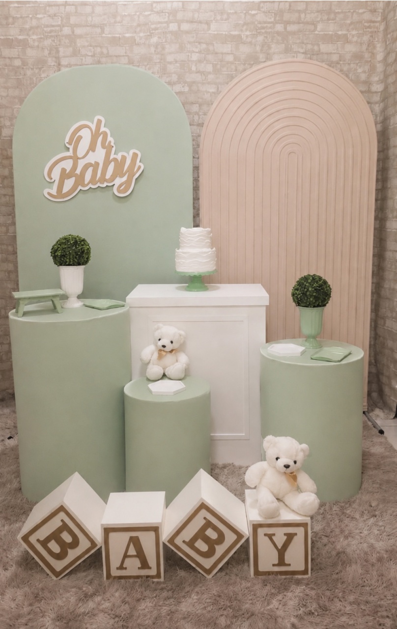 Composê Oh Baby Verde/Dourado - Up Festas 