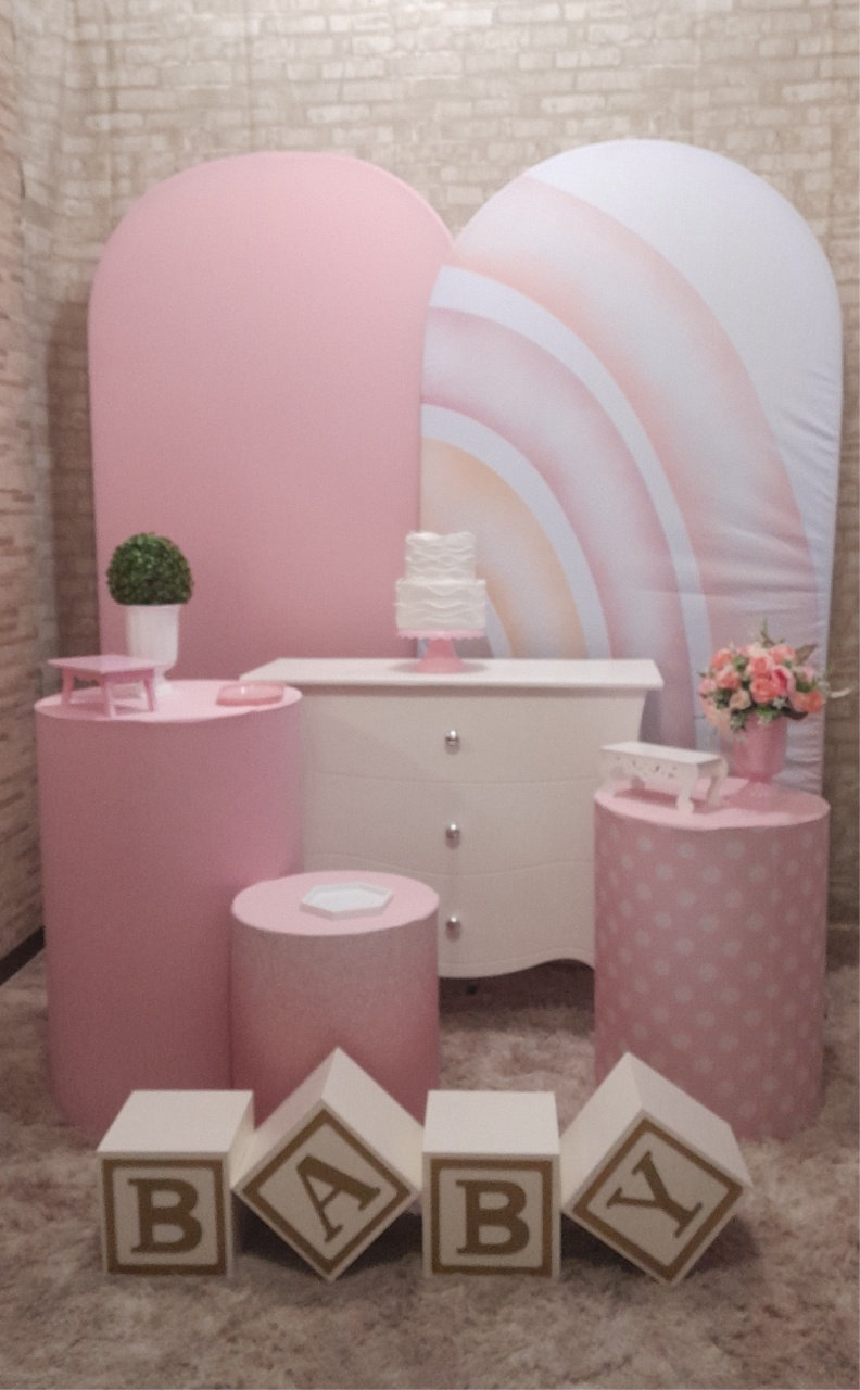 Chá de Fraldas Arco-Iris 🌈 Cubos Baby  - Up Festas 