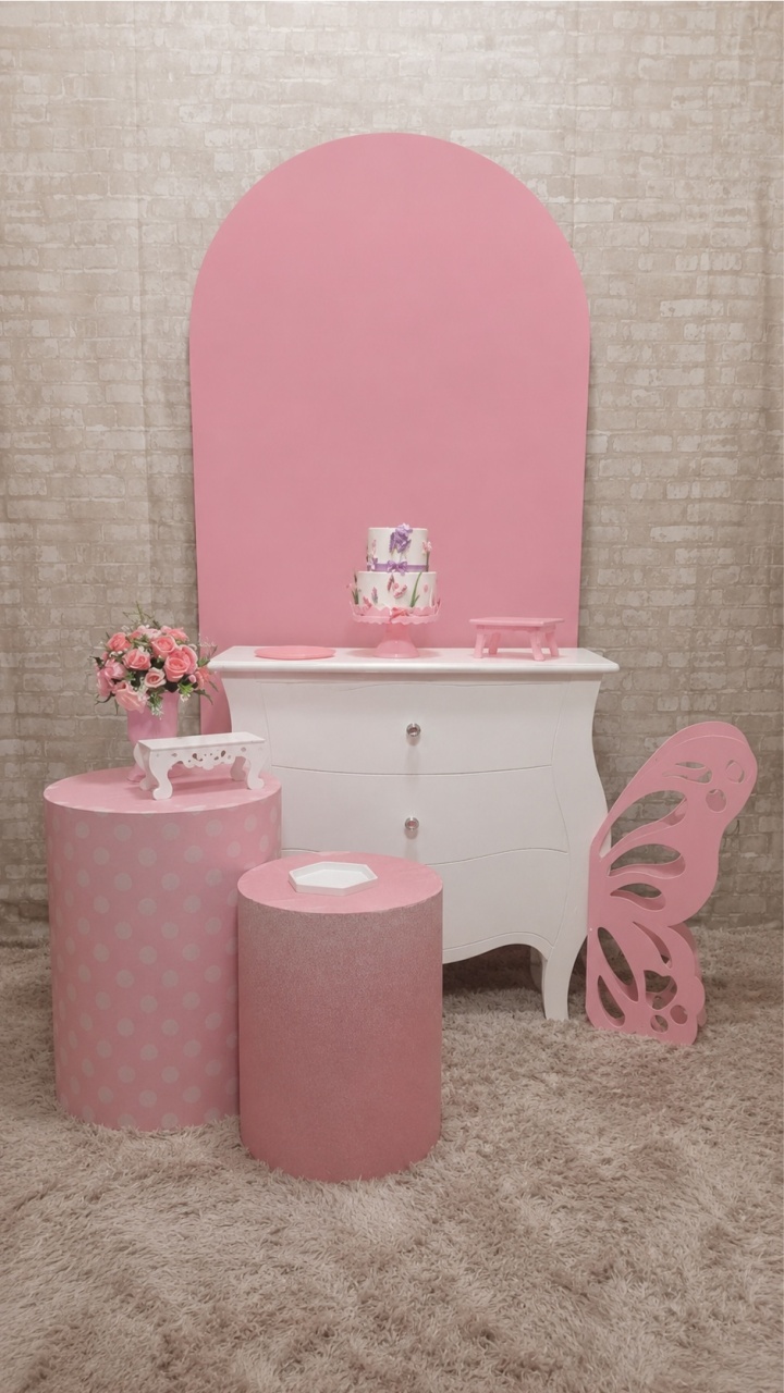 Kit Romano Plus Borboleta Rosa - Up Festas 