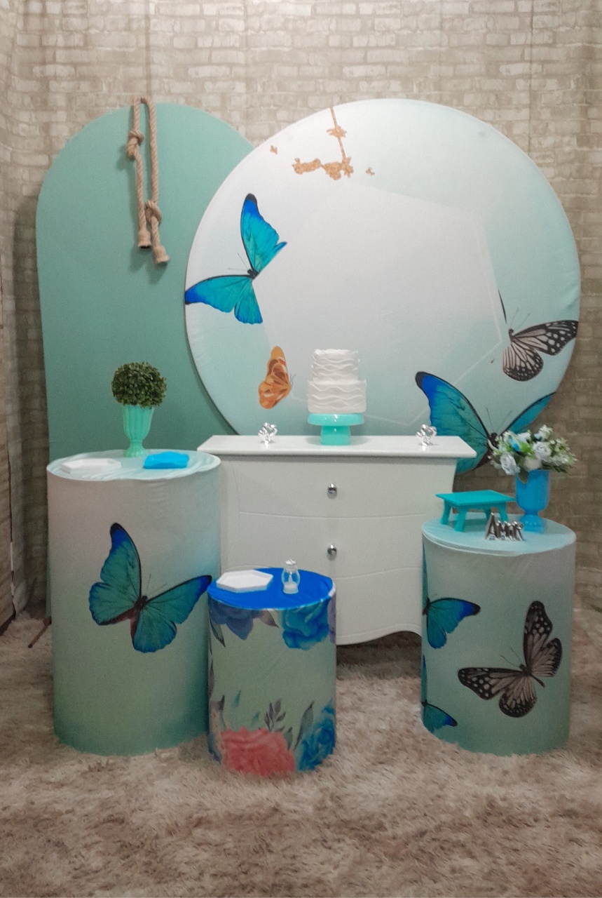 Borboleta Azul Kit Ouro Lum - Up Festas 