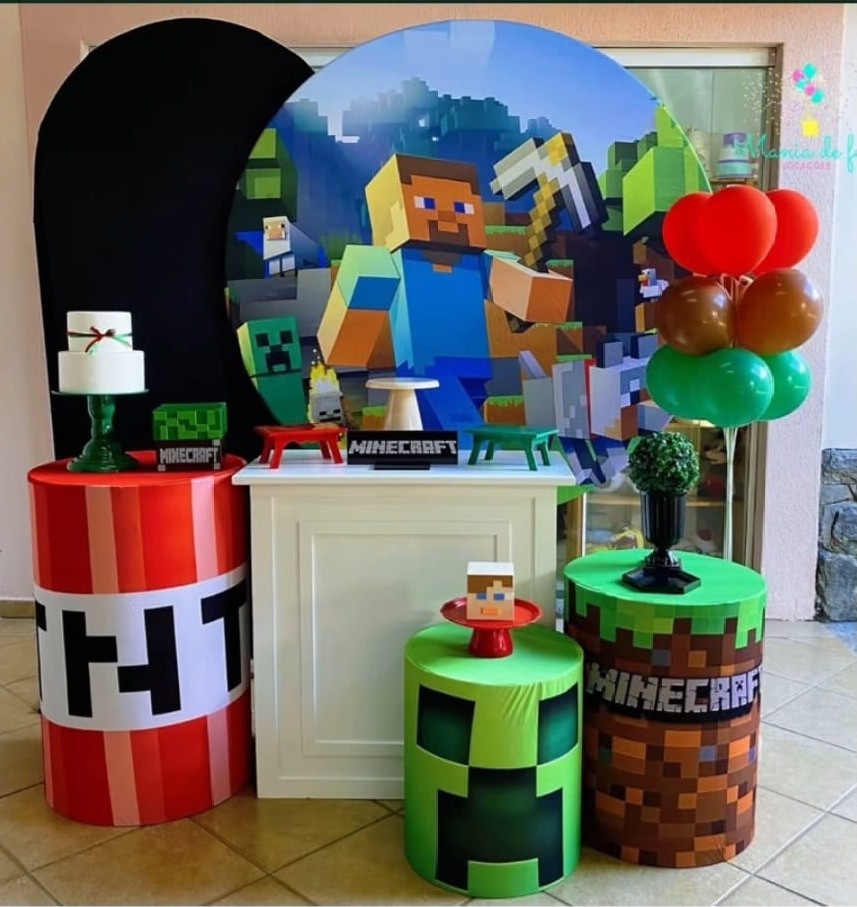 Minecraft Kit Ouro - Up Festas 