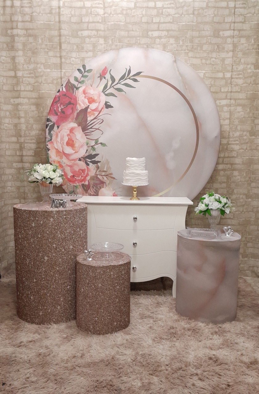 Kit Prata Floral Pérola Bege - Up Festas 