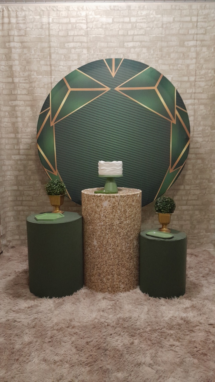 Kit Slim Geométrico Verde Oliva  - Up Festas 