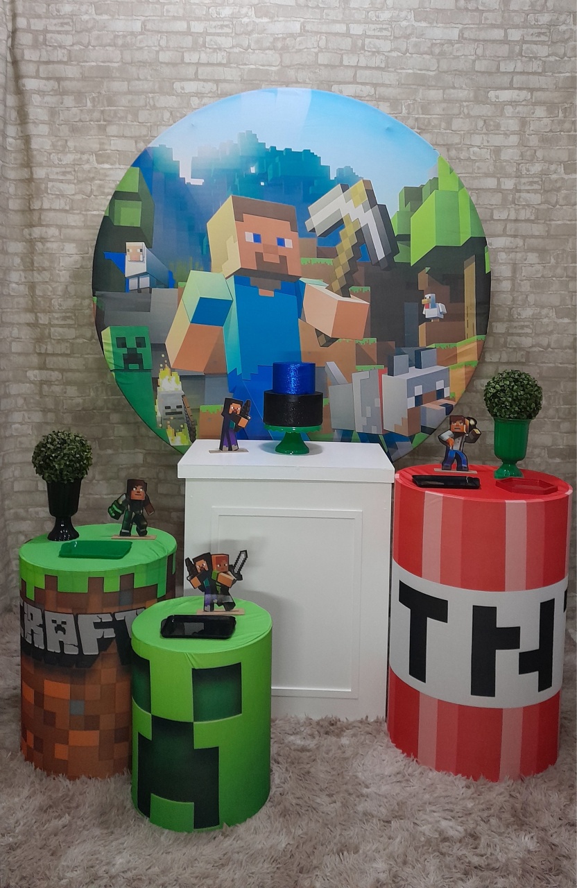 Minecraft Kit Prata  - Up Festas 
