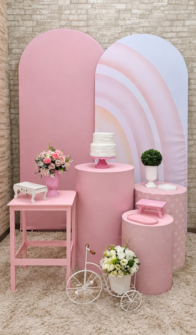 Composê Chá de Fraldas Arco-Iris E Flores🌈💐 - Up Festas 