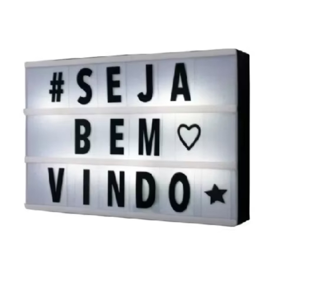 Placa Letreiro Cinema Preto E Branco/ Colorida - Up Festas 