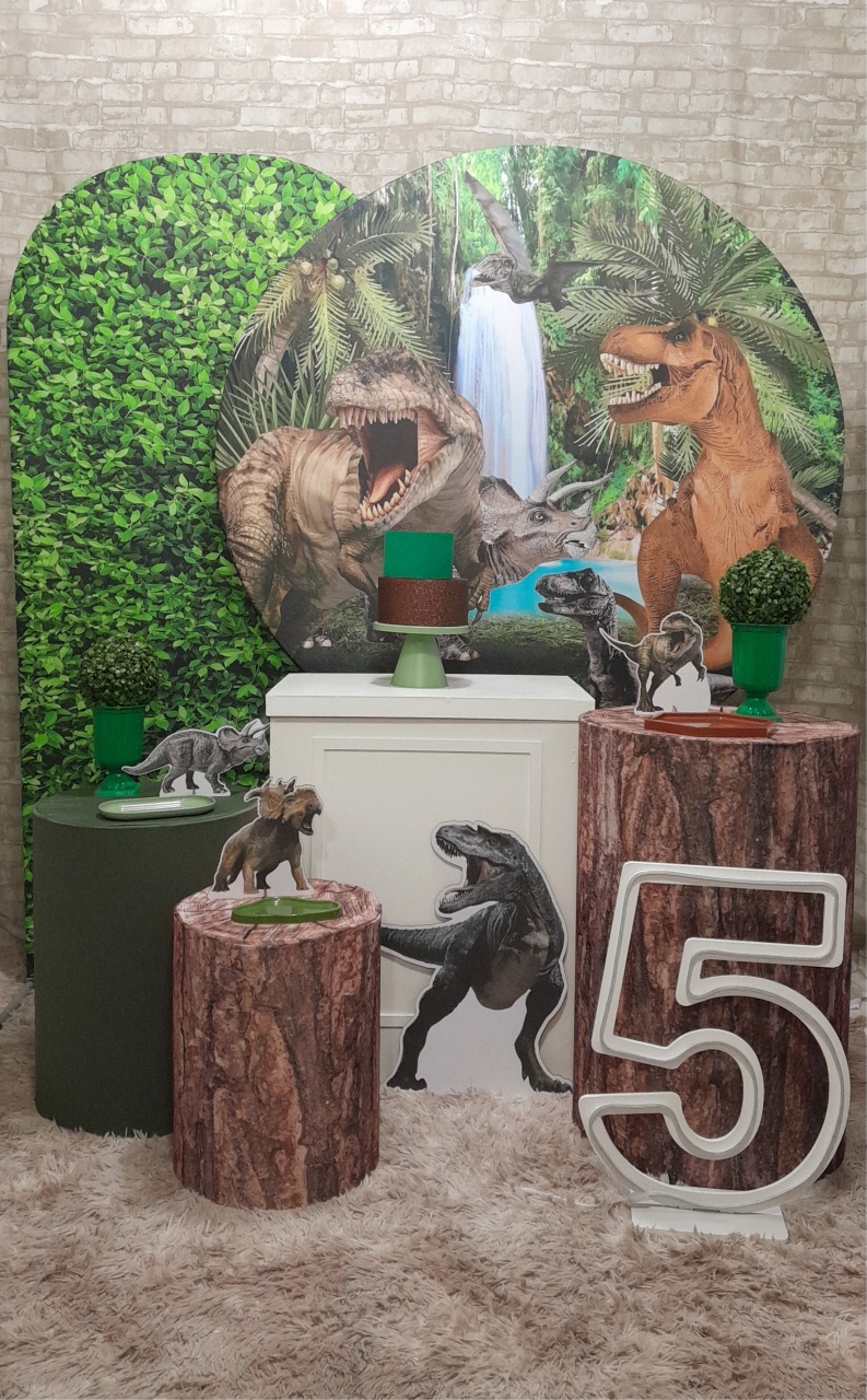 Dinossauro Kit Ouro Muro Inglês + N° - Up Festas 