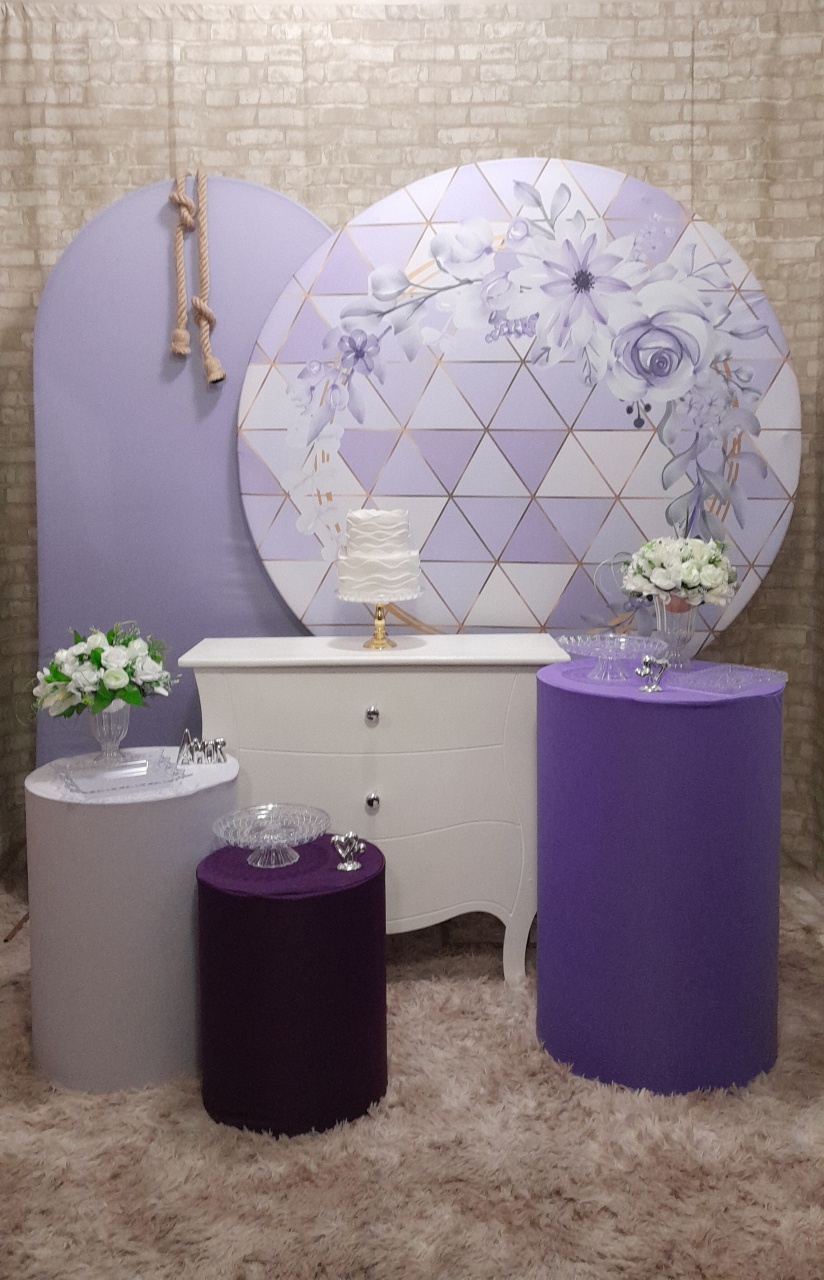  Floral Lilás Kit Ouro C/ Luminária Lx - Up Festas 