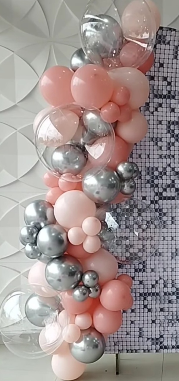 Arco de Balão Desconstruído (G)+ Bubble Transparente  - Up Festas 