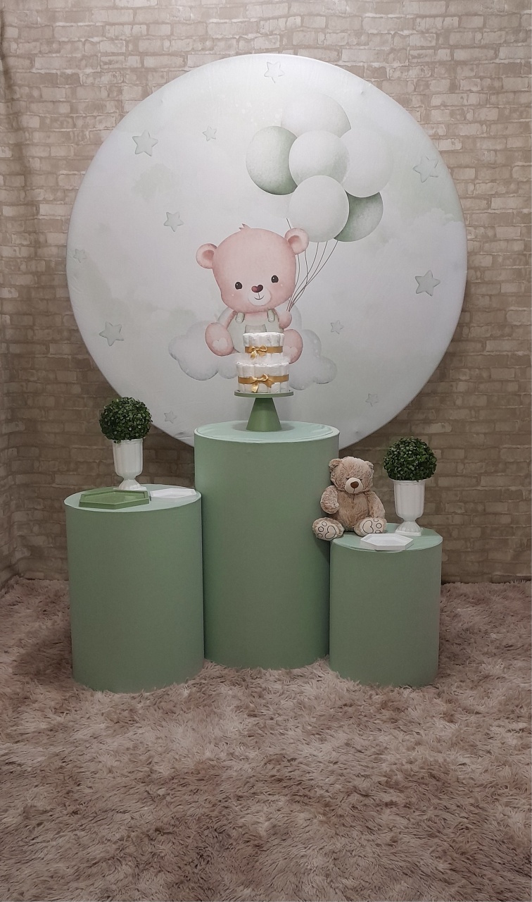 Kit Slim Chá de Bebê Urso Verde  - Up Festas 