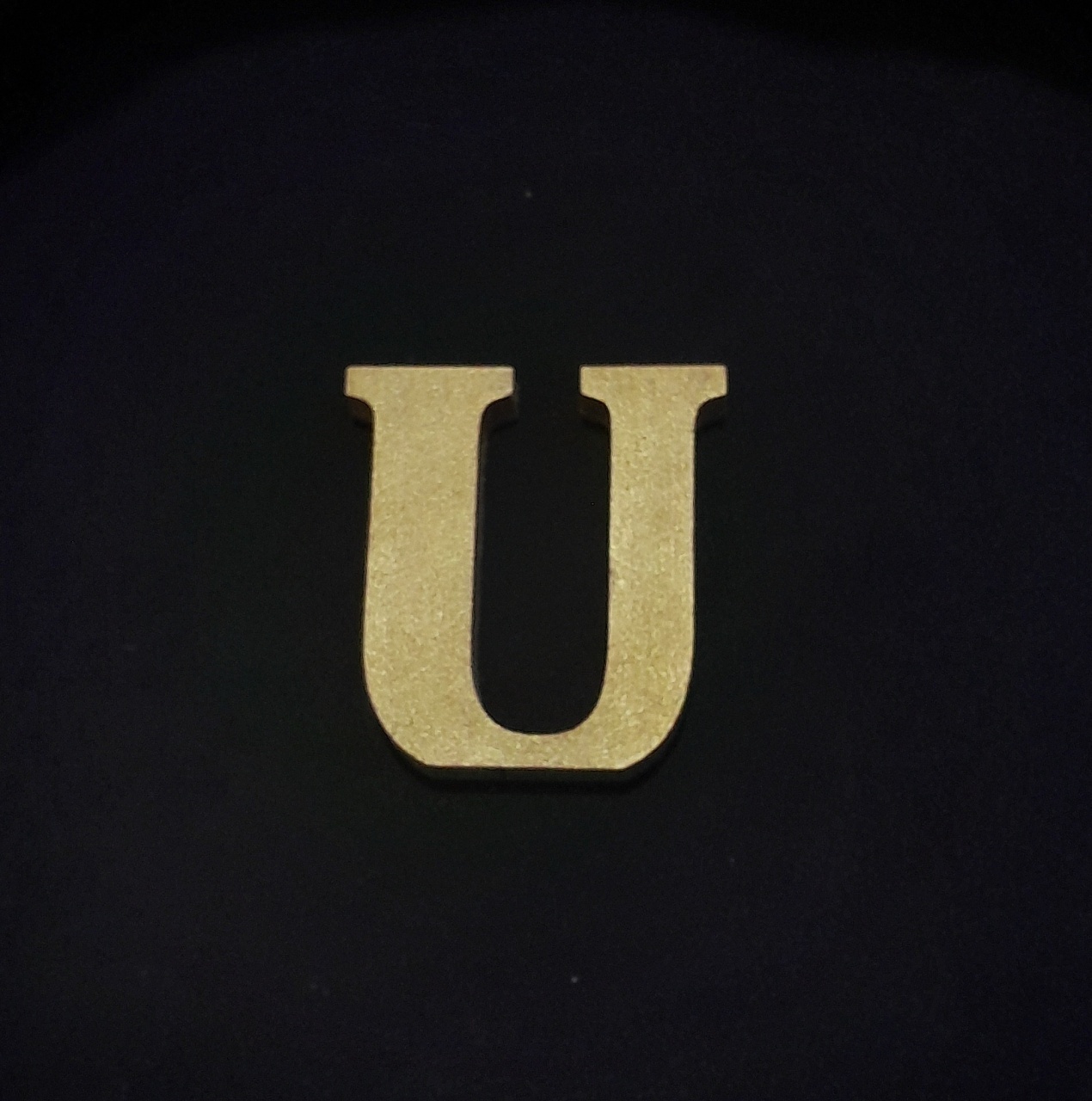 Letras " U "  Madeira Dourada 12Cm  - Up Festas 