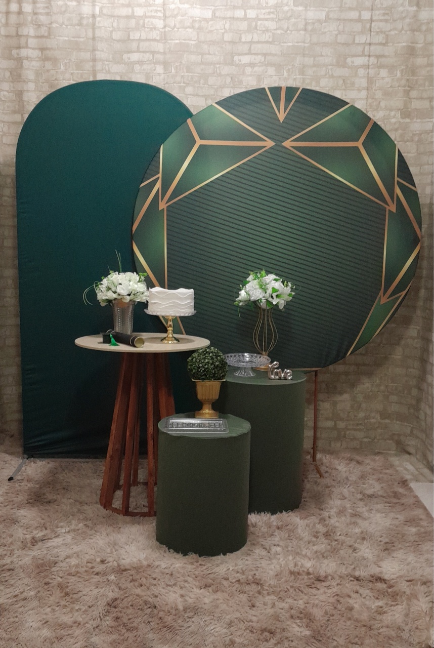 Geométrico Verde Oliva Kit Premium   - Up Festas 