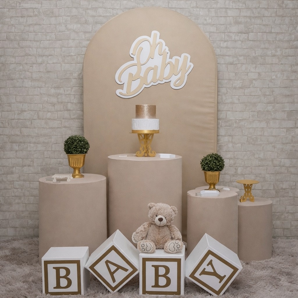 Oh Baby Bege Kit Romamo + - Up Festas 