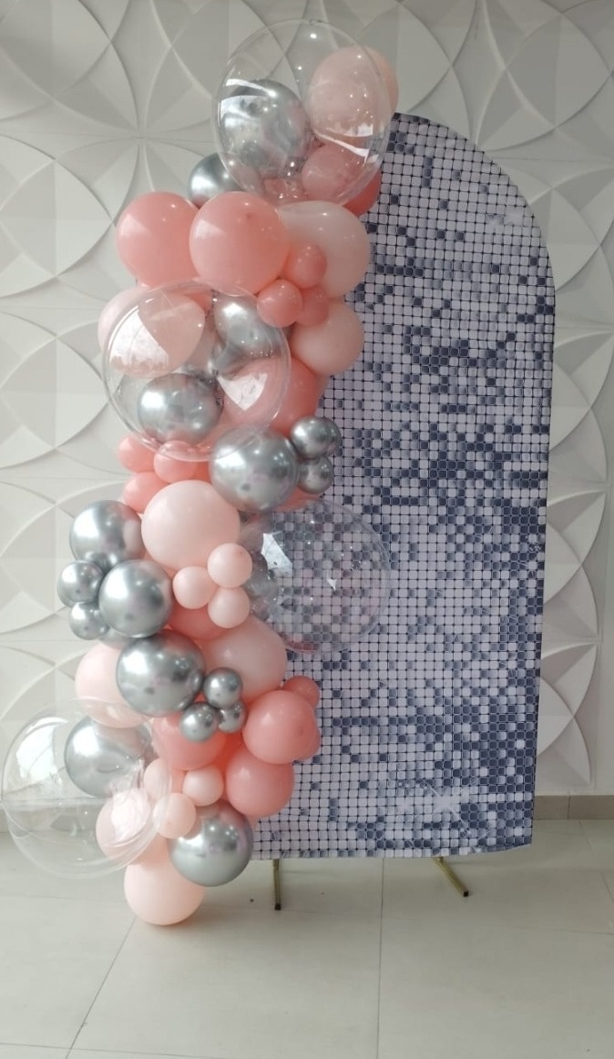   Kit Minimalista Rosa E Prata  - Up Festas 