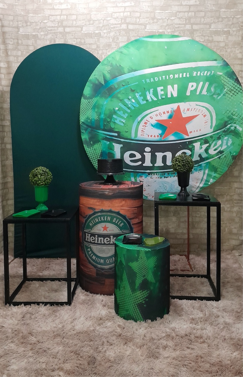 Heineken Kit Ouro Mesa Cubo Ferro  - Up Festas 