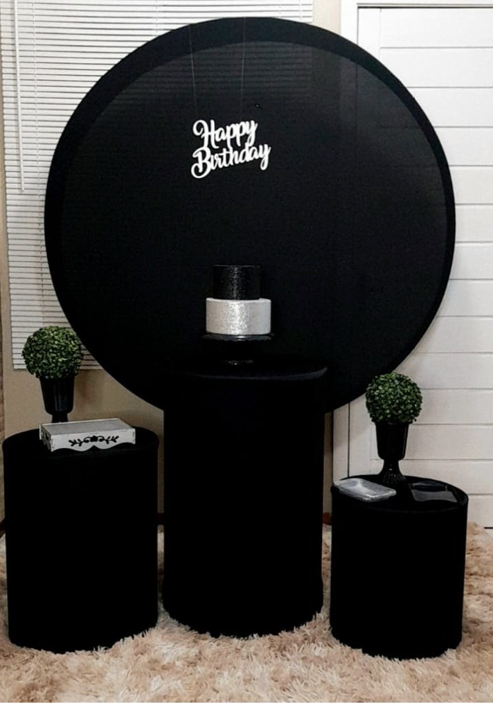 Kit Slim Preto/Prata - Up Festas 