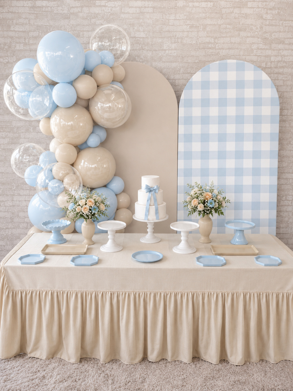 Kit Festa Afetiva Bege/Blue - Up Festas 