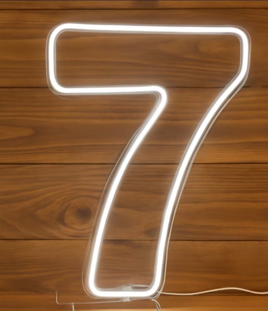 Número 7 Led Acrílico 50Cm - Up Festas 