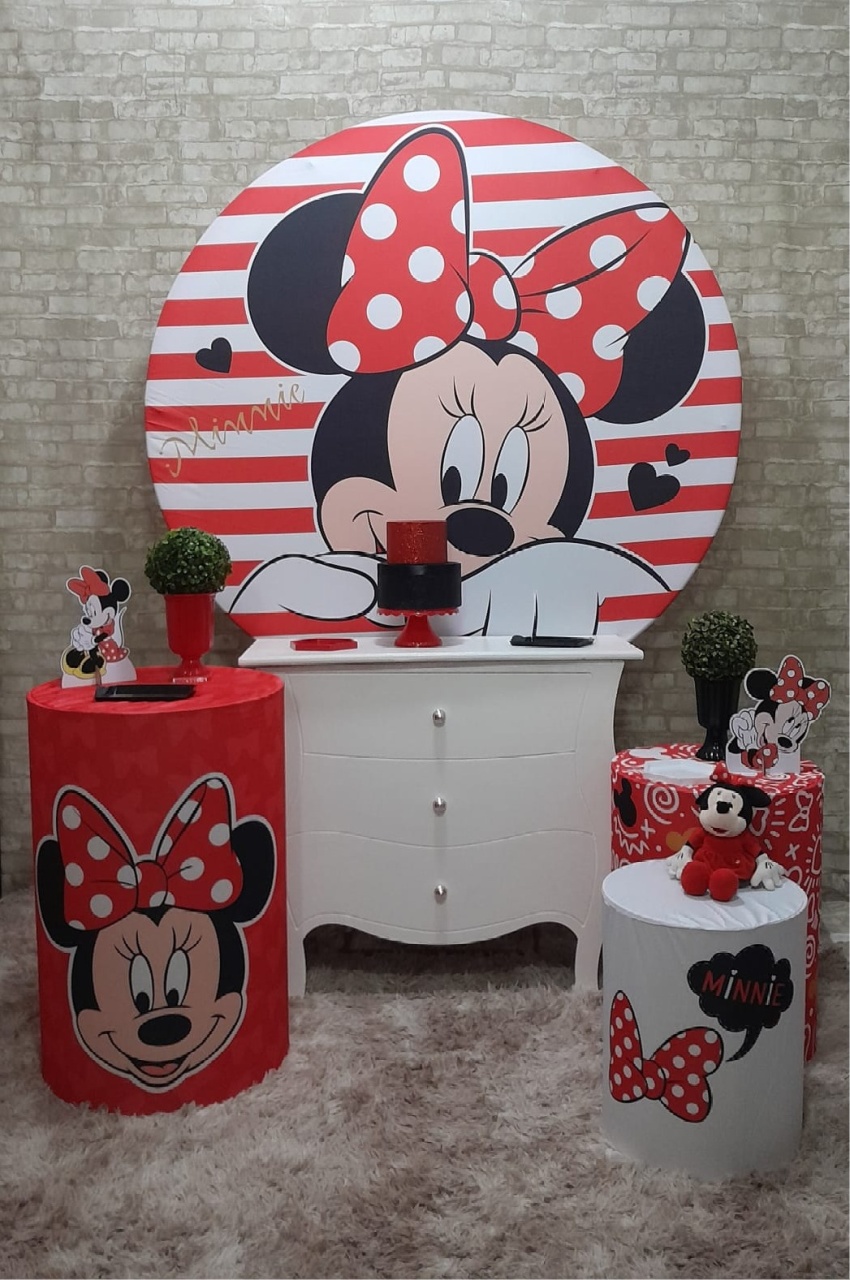 Minnie Vermelha Kit Prata - Up Festas 