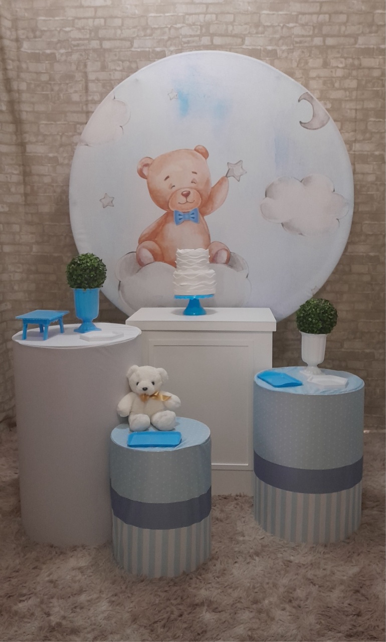 Chá de Bebê Urso Estrela Prata  - Up Festas 