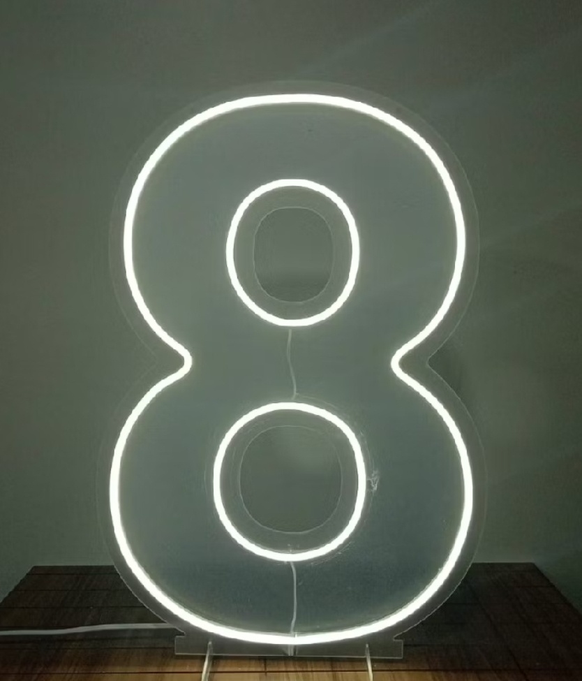 Número 8 Led Acrilico 50Cm - Up Festas 