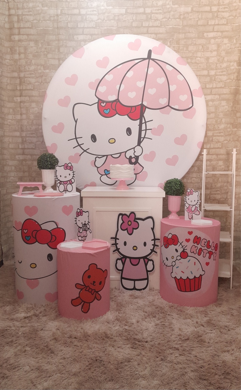 Hello Kitty Kit Prata C/ Escadinha  - Up Festas 