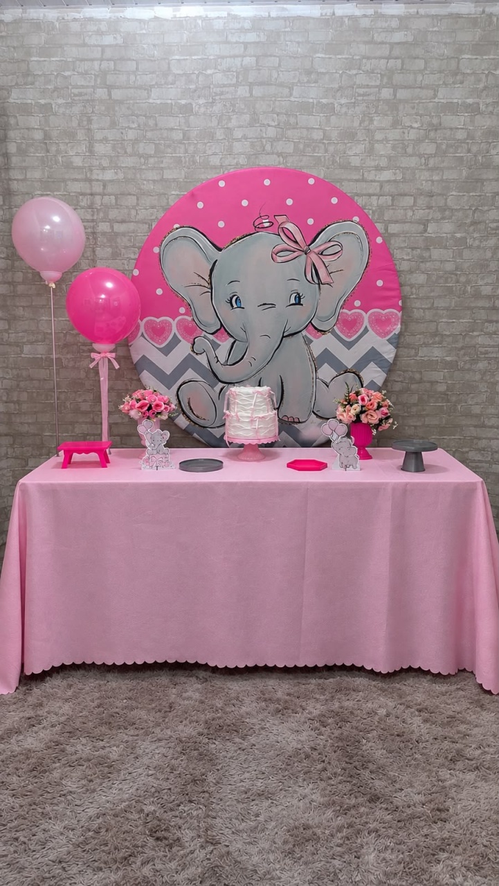 Kit Festa Afetiva Elefantinho Rosa - Up Festas 