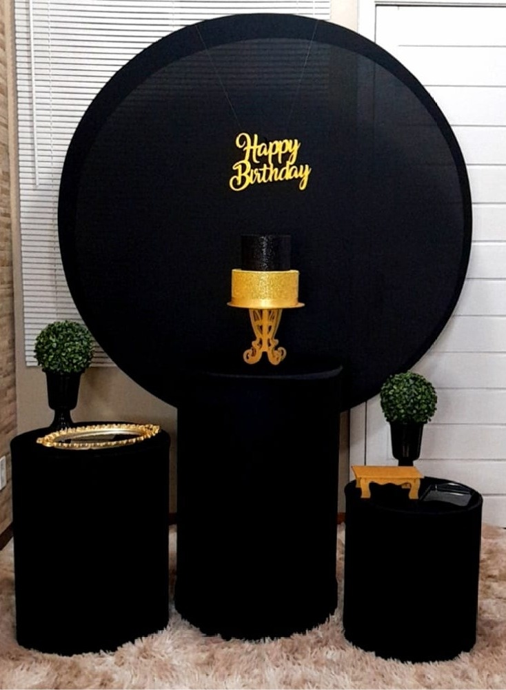Kit Slim Preto/Dourado  - Up Festas 