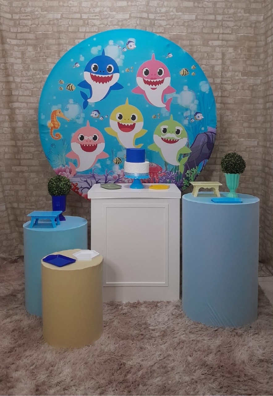 Baby Shark  Kit Prata Azul - Up Festas 