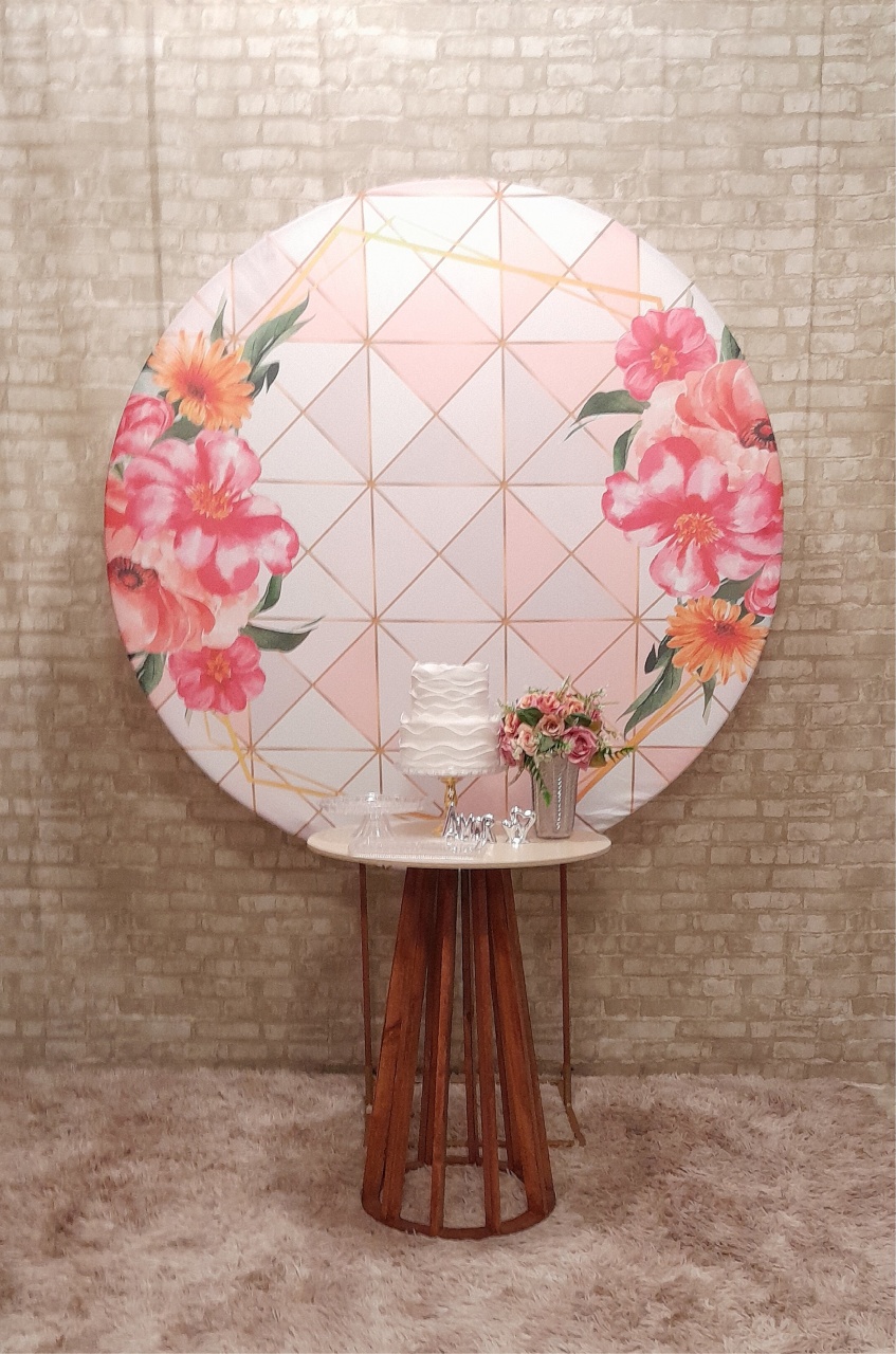 Kit Parabéns Floral Geométrico Rosa Cone - Up Festas 