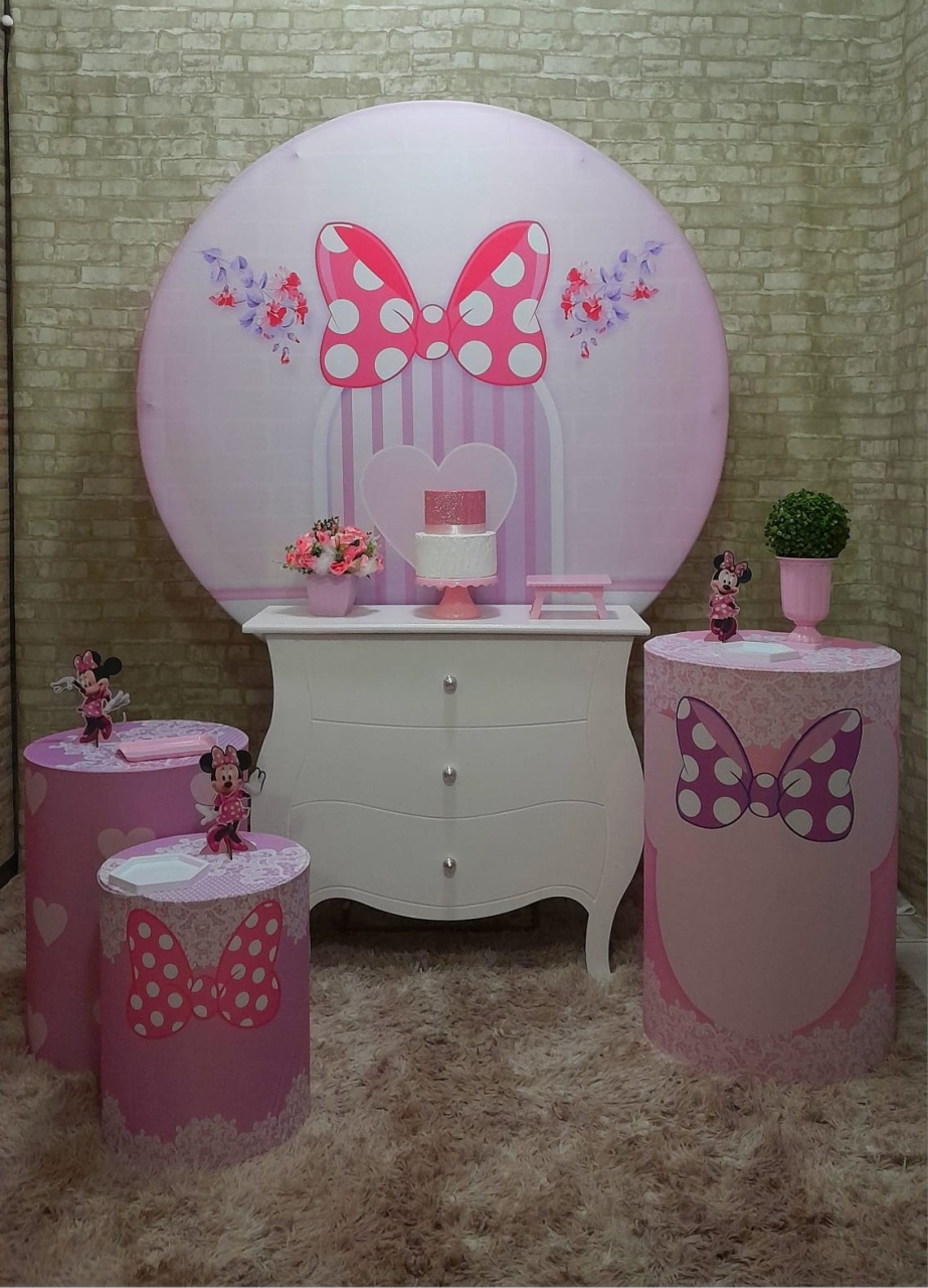 Minnie Laço 🎀 Kit Prata - Up Festas 