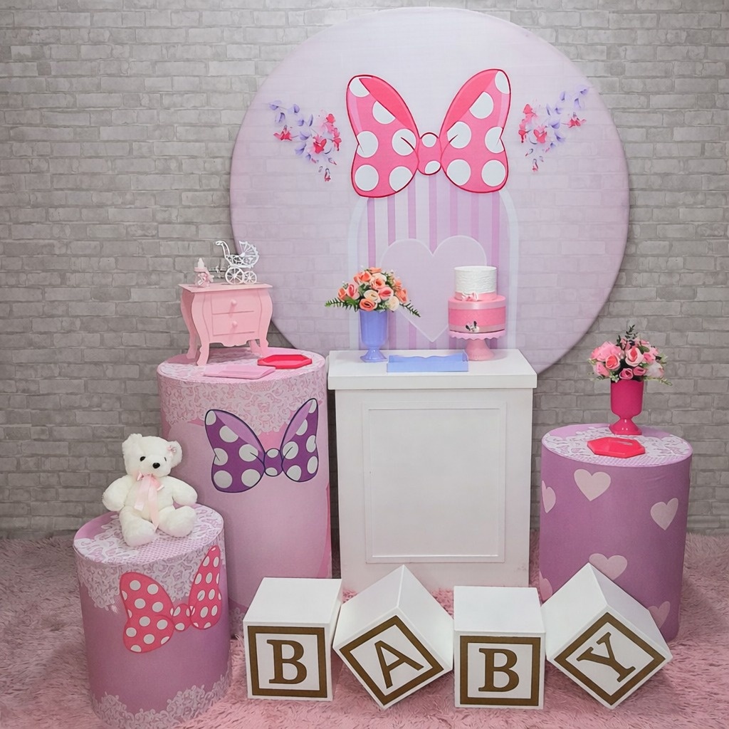  Laço 🎀 Kit Prata Baby - Up Festas 