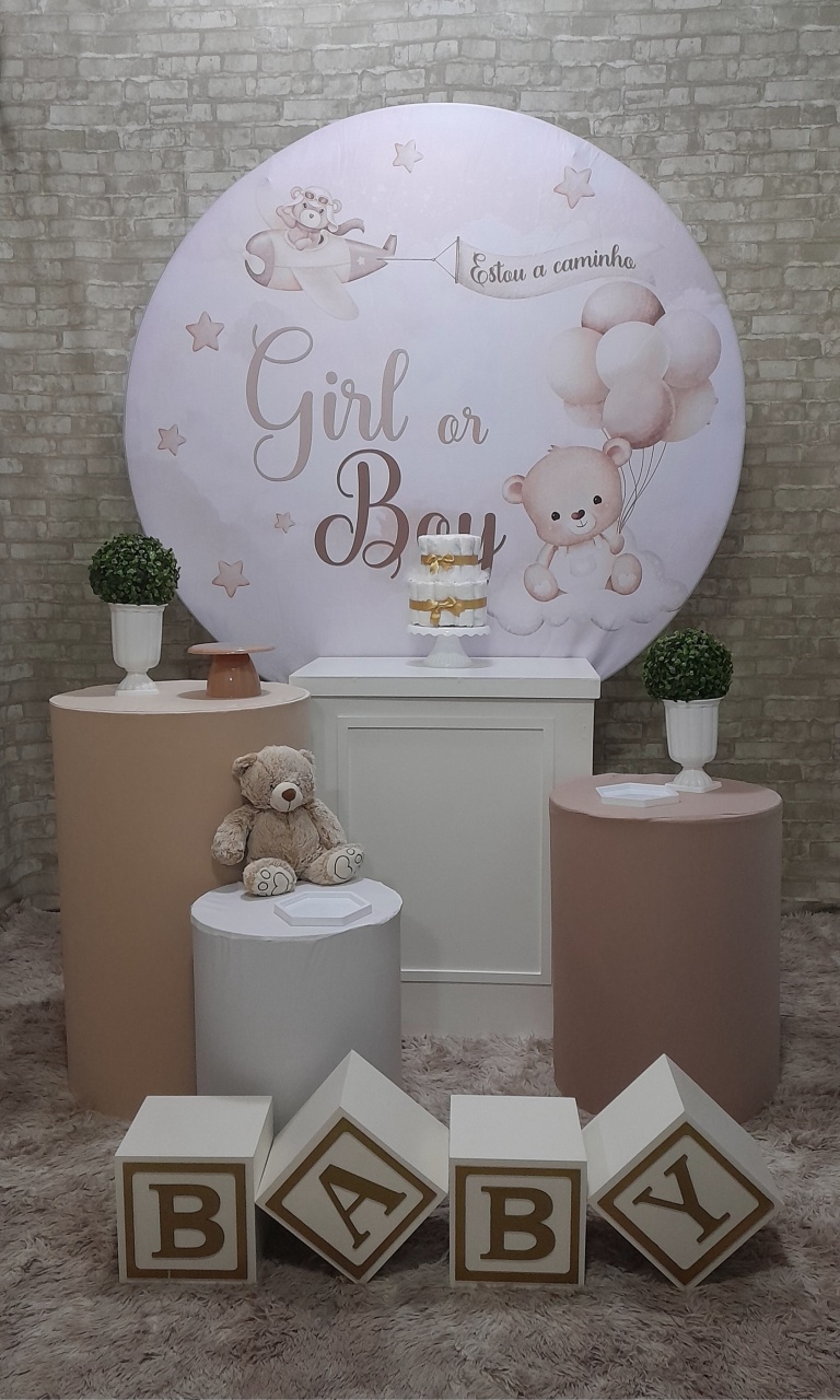 Revelação Boy Or Girl Kit Prata Baby - Up Festas 