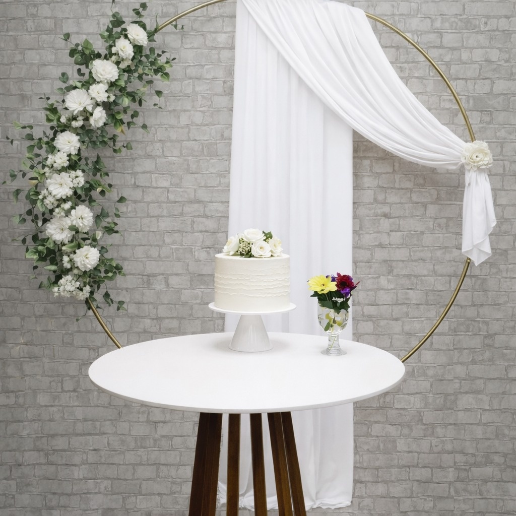 Composê Arco Floral Branco - Up Festas 